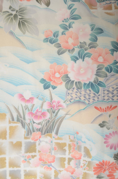 Long-sleeved kimono 6 items set / Furisode / FK#1-974