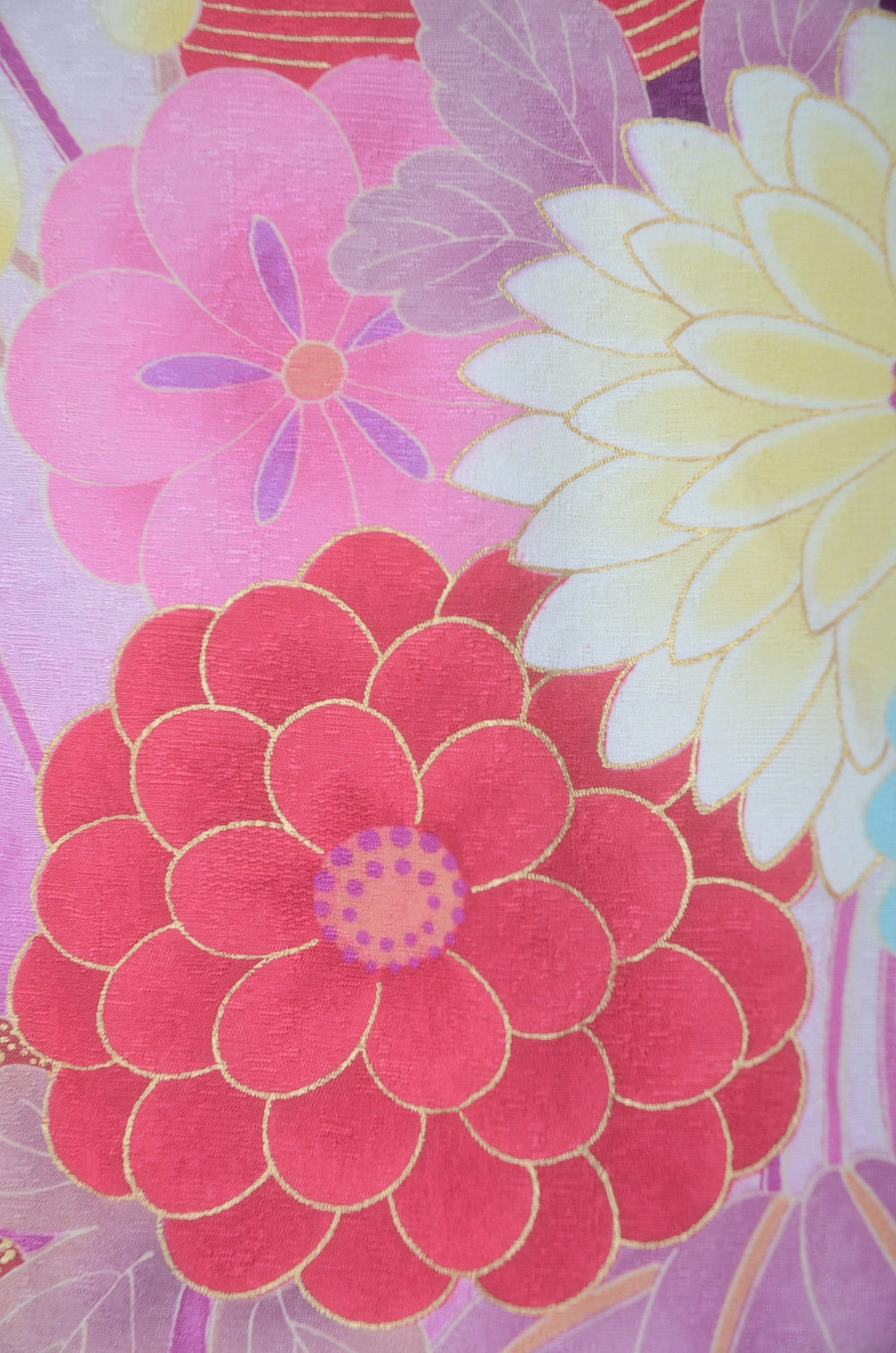 Long-sleeved kimono 6 items set / Furisode / FK#2-173