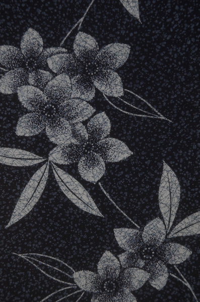 Archive Yukata – Traditional Pattern (Women / One of a Kind) W-AT #04 (Navy Blue Floral Yukata)