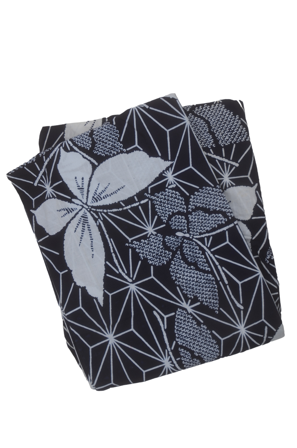 Archive Yukata – Traditional Pattern (Women / One of a Kind) W-AT #10 (Navy Yukata with Asanoha and Bellflower Pattern)