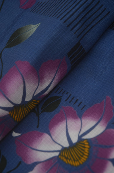 Archive Yukata – Traditional Pattern (Women / One of a Kind) W-AT #13 (Royal Blue Camellia Yukata)