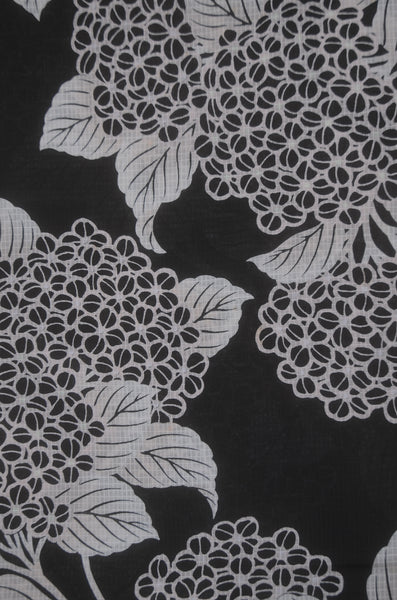 Archive Yukata – Traditional Pattern (Women / One of a Kind) W-AT #16 (Classic Black Hydrangea Yukata)