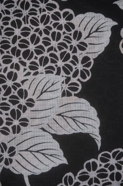 Archive Yukata – Traditional Pattern (Women / One of a Kind) W-AT #16 (Classic Black Hydrangea Yukata)