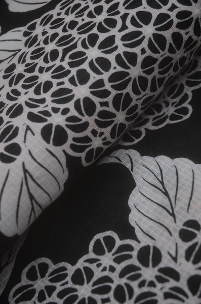 Archive Yukata – Traditional Pattern (Women / One of a Kind) W-AT #16 (Classic Black Hydrangea Yukata)