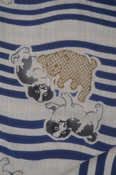 Archive Yukata – Traditional Pattern (Women / One of a Kind) W-AT #27 (Rare Dog Pattern Yukata)