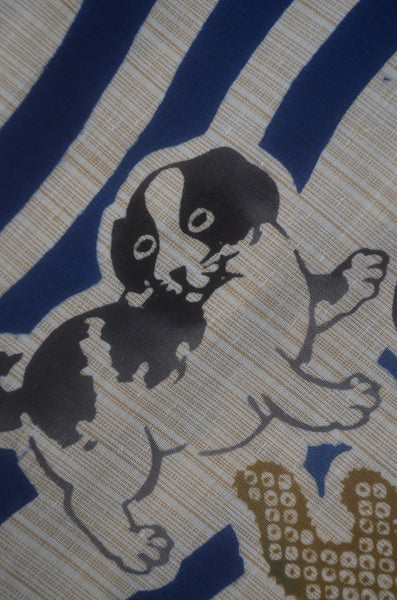 Archive Yukata – Traditional Pattern (Women / One of a Kind) W-AT #27 (Rare Dog Pattern Yukata)
