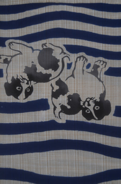 Archive Yukata – Traditional Pattern (Women / One of a Kind) W-AT #27 (Rare Dog Pattern Yukata)
