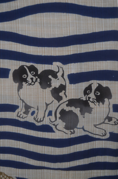 Archive Yukata – Traditional Pattern (Women / One of a Kind) W-AT #27 (Rare Dog Pattern Yukata)