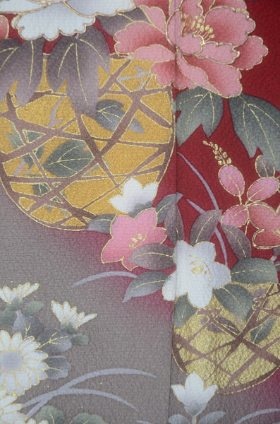 Long-sleeved kimono 6 items set / Furisode / FK#2-290