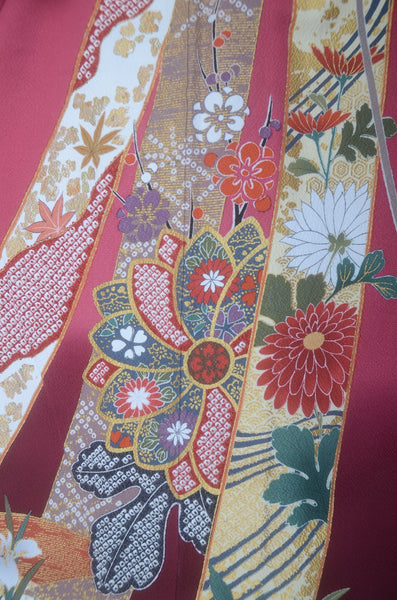 Long-sleeved kimono 6 items set / Furisode / FK#2-157