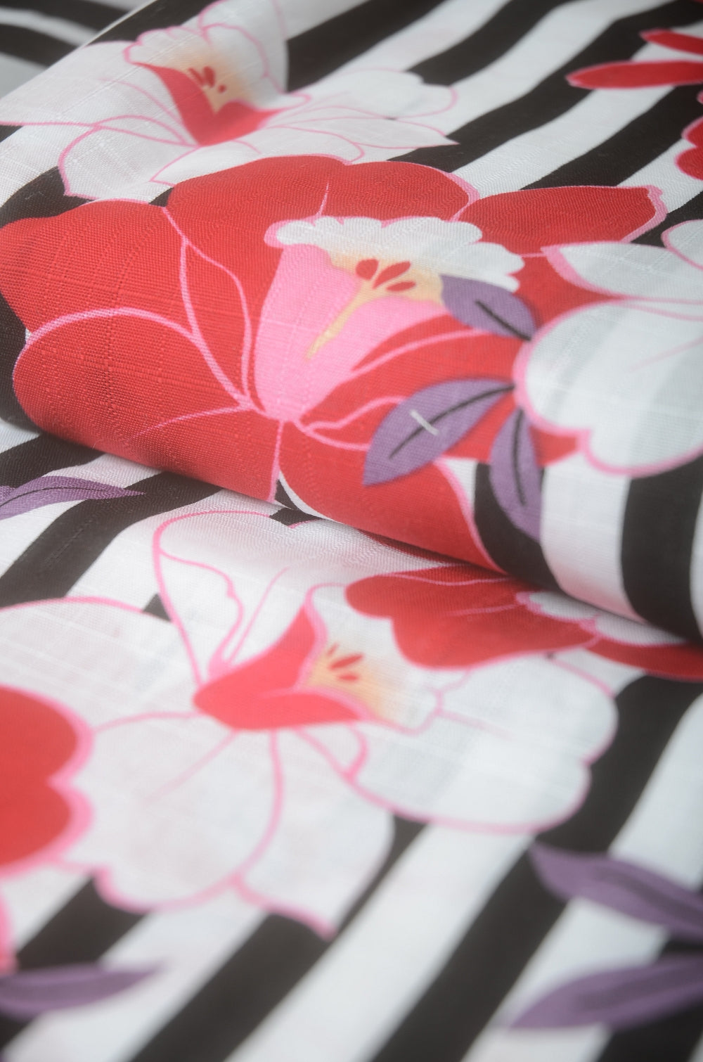 Yukata for indoor use / Flower :EM005-Stripe