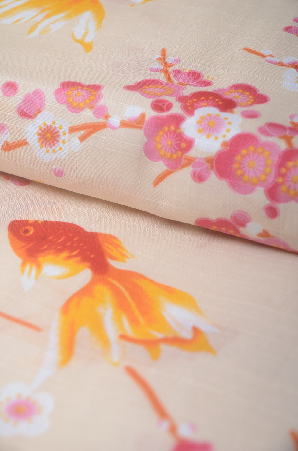 Yukata for indoor use / Gold fish :EM008-Ivory