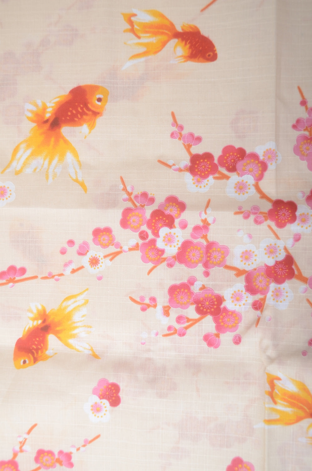 Yukata for indoor use / Gold fish :EM008-Ivory