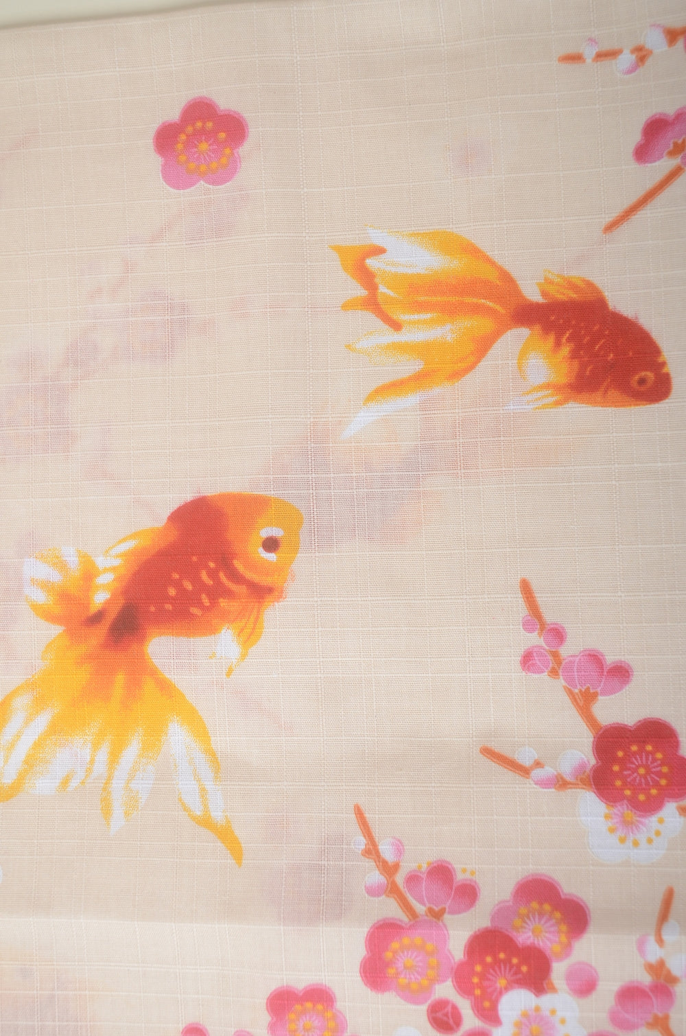 Yukata for indoor use / Gold fish :EM008-Ivory