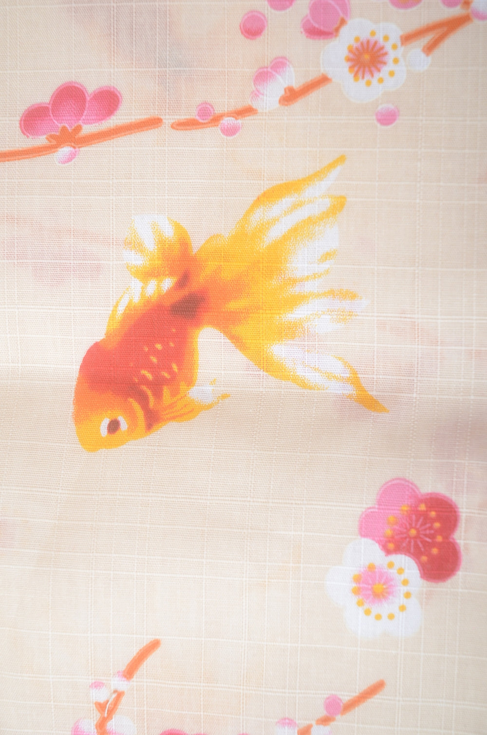 Yukata for indoor use / Gold fish :EM008-Ivory