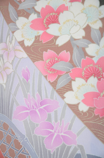 Long-sleeved kimono 6 items set / Furisode / FK#2-297