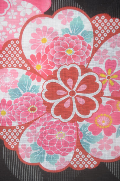 Girls yukata and obi belt set / GY #83 (11-12)