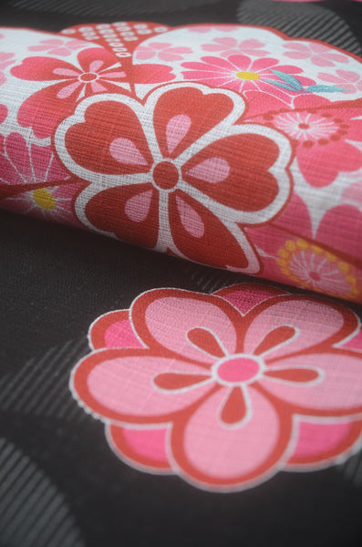 Girls yukata and obi belt set / GY #83 (11-12)