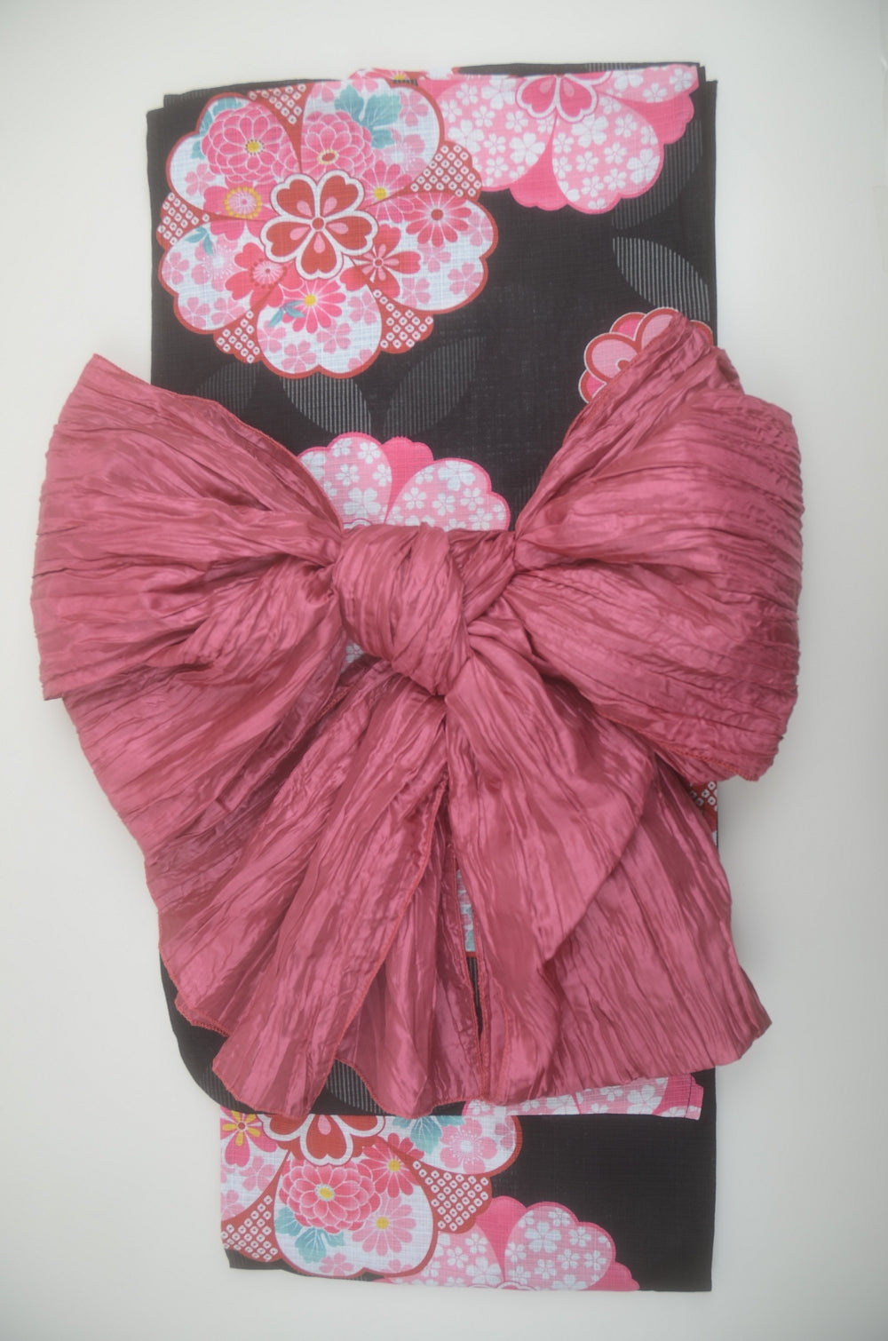 Girls yukata and obi belt set / GY #83 (9-10)