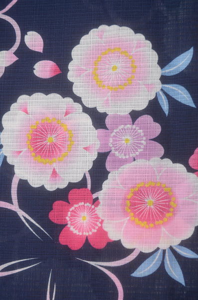 Girls yukata and obi belt set / GY #87 (9-10)