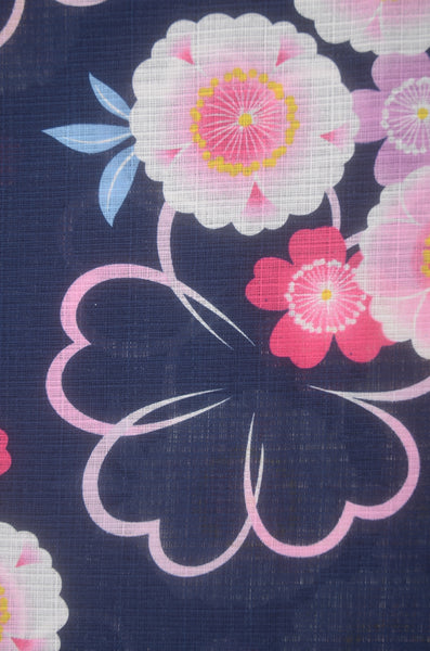 Girls yukata and obi belt set / GY #87 (9-10)