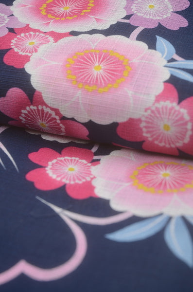Girls yukata and obi belt set / GY #87 (11-12)