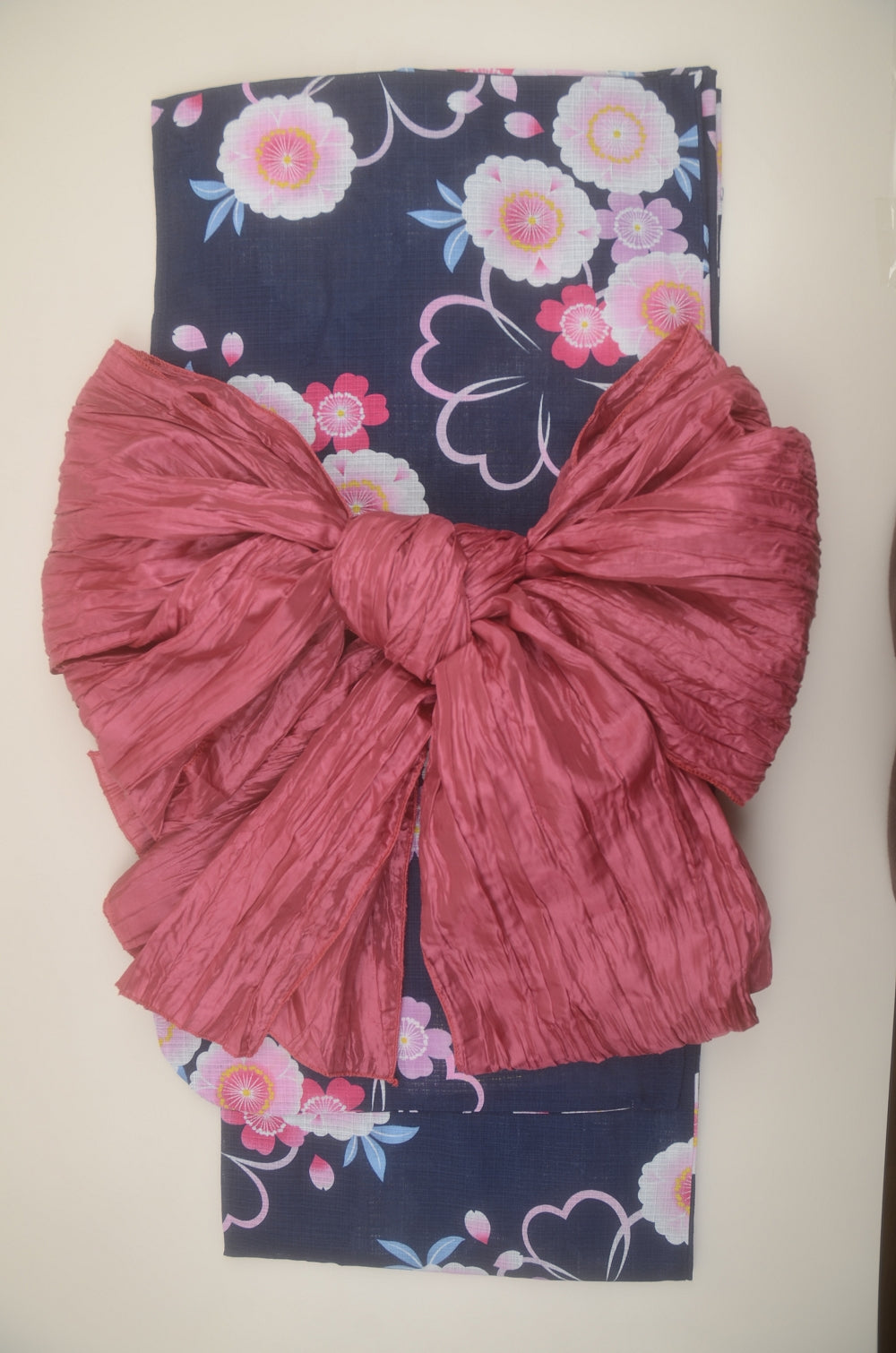 Girls yukata and obi belt set / GY #87 (9-10)