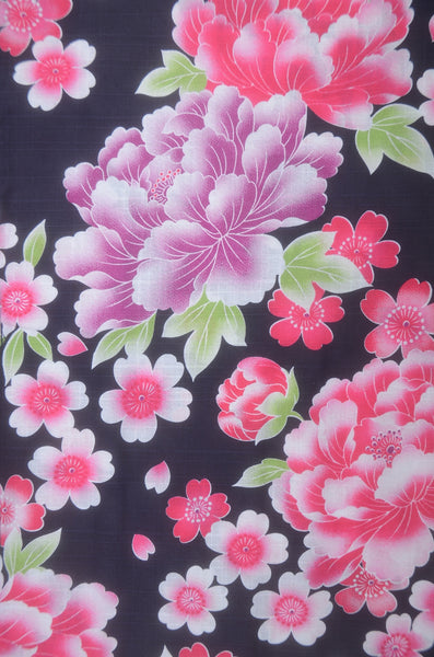 Girls yukata and obi belt set / GY #57 (7-8)
