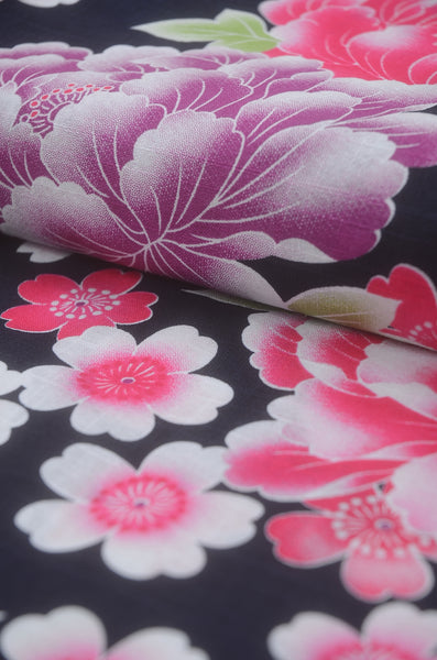 Girls yukata and obi belt set / GY #57 (5-6)