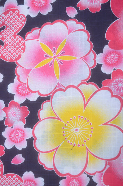Girls yukata and obi belt set / GY #58 (5-6)