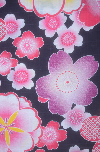 Girls yukata and obi belt set / GY #58 (7-8)