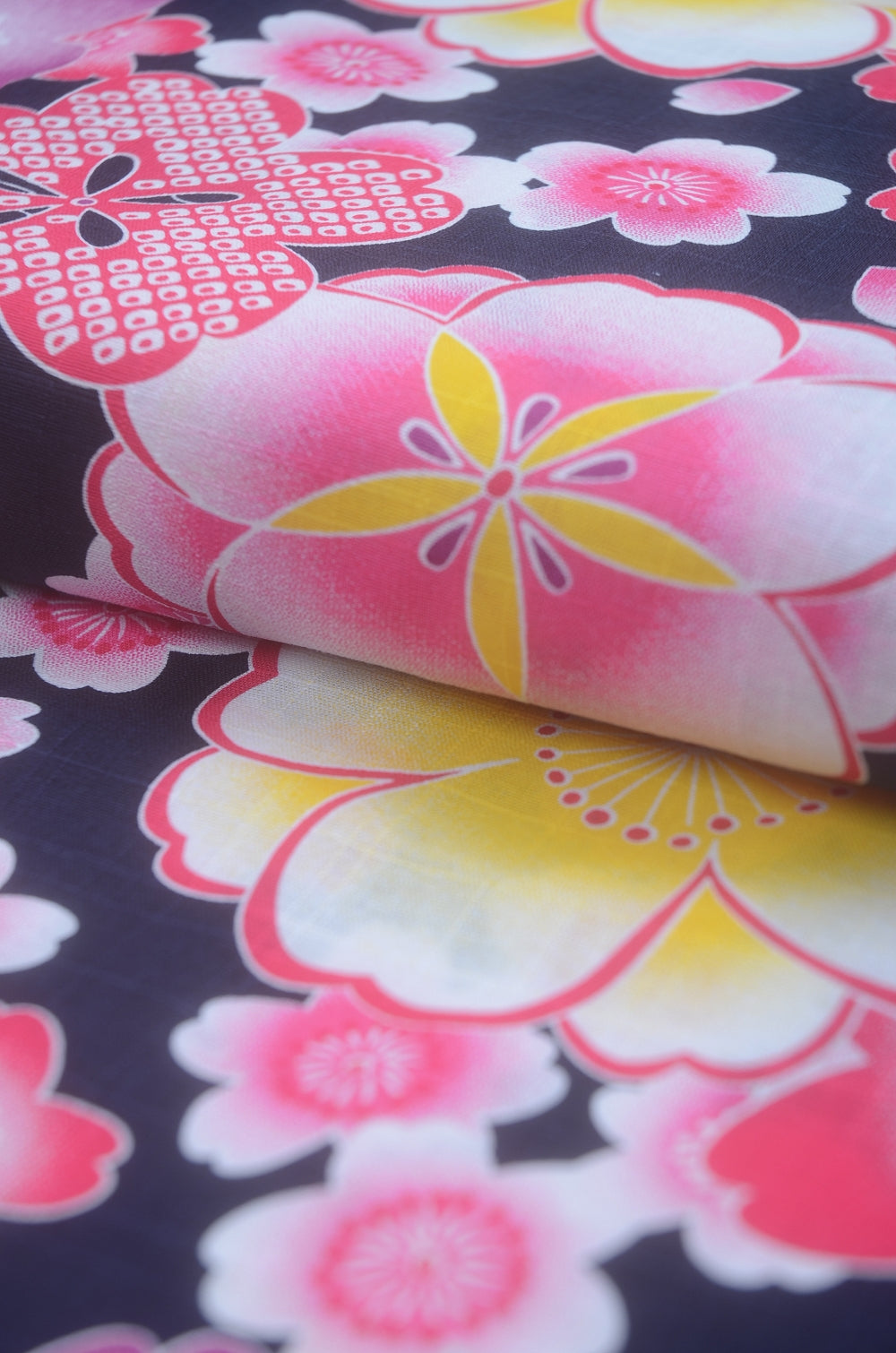 Girls yukata and obi belt set / GY #58 (5-6)