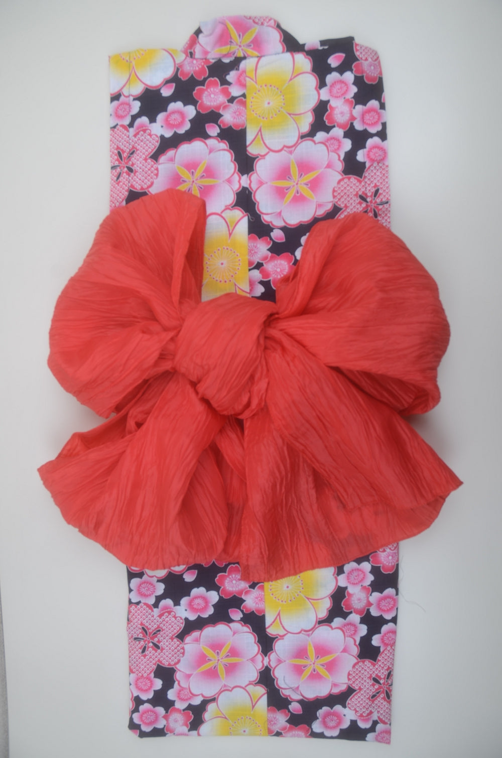 Girls yukata and obi belt set / GY #58 (5-6)