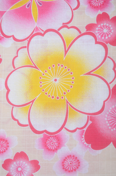 Girls yukata and obi belt set / GY #59 (7-8)