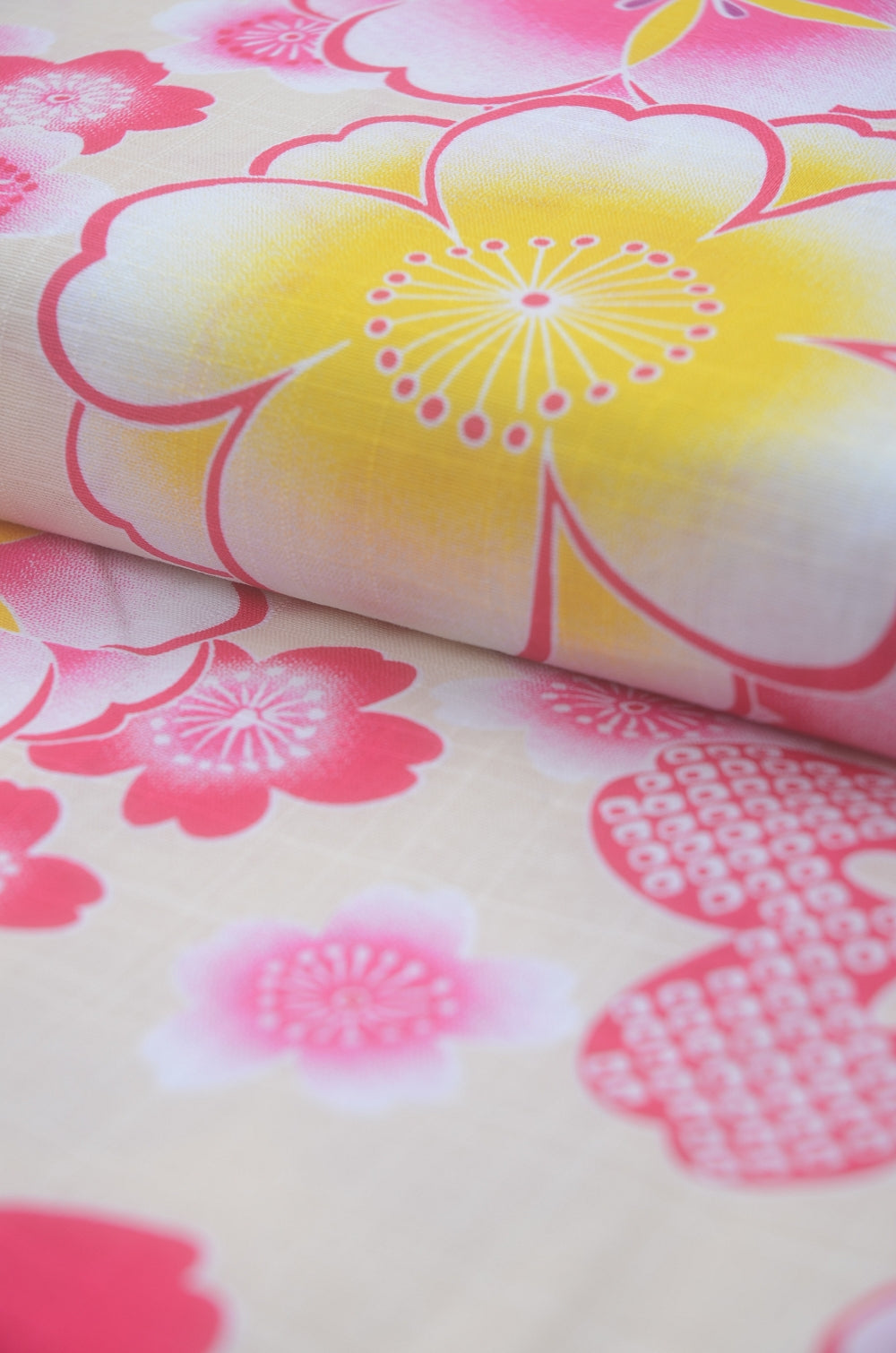 Girls yukata and obi belt set / GY #59 (7-8)