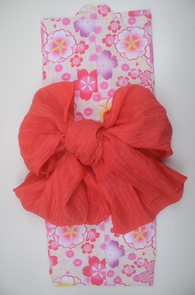 Girls yukata and obi belt set / GY #59 (5-6)