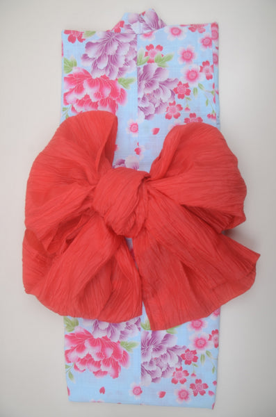 Girls yukata and obi belt set / GY #60 (5-6)