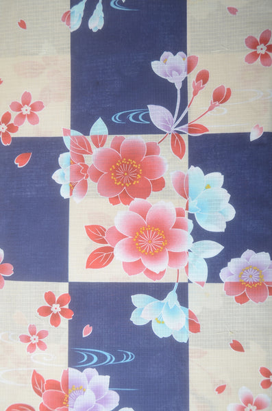 Girls yukata and obi belt set / GY #73 (11-12)