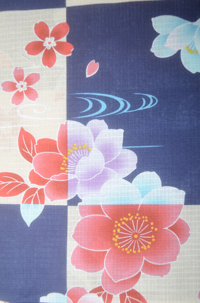 Girls yukata and obi belt set / GY #73 (11-12)