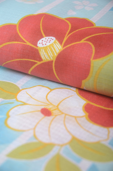 Girls yukata and obi belt set / GY #74 (11-12)