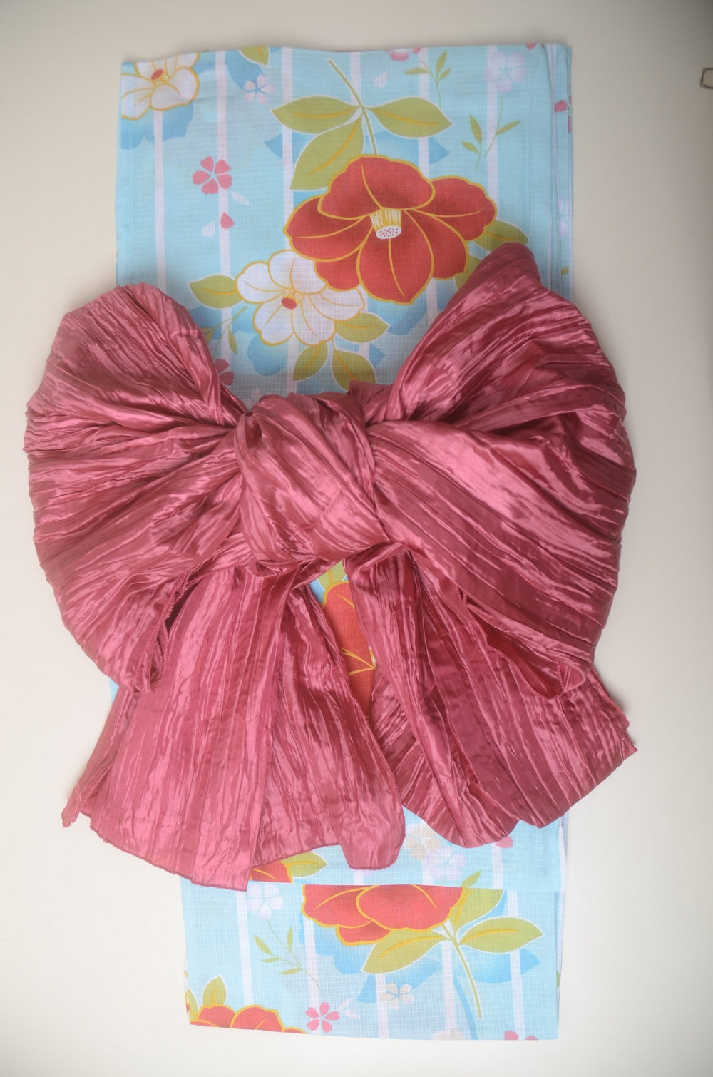 Girls yukata and obi belt set / GY #74 (9-10)