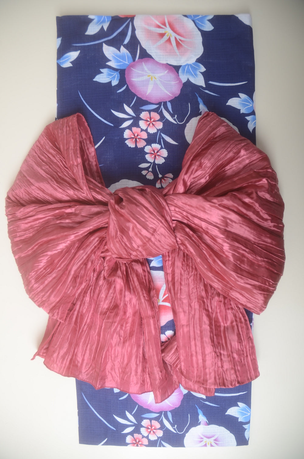 Girls yukata and obi belt set / GY #76 (9-10)