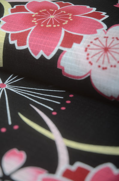 Girls yukata and obi belt set / GY #79 (9-10)