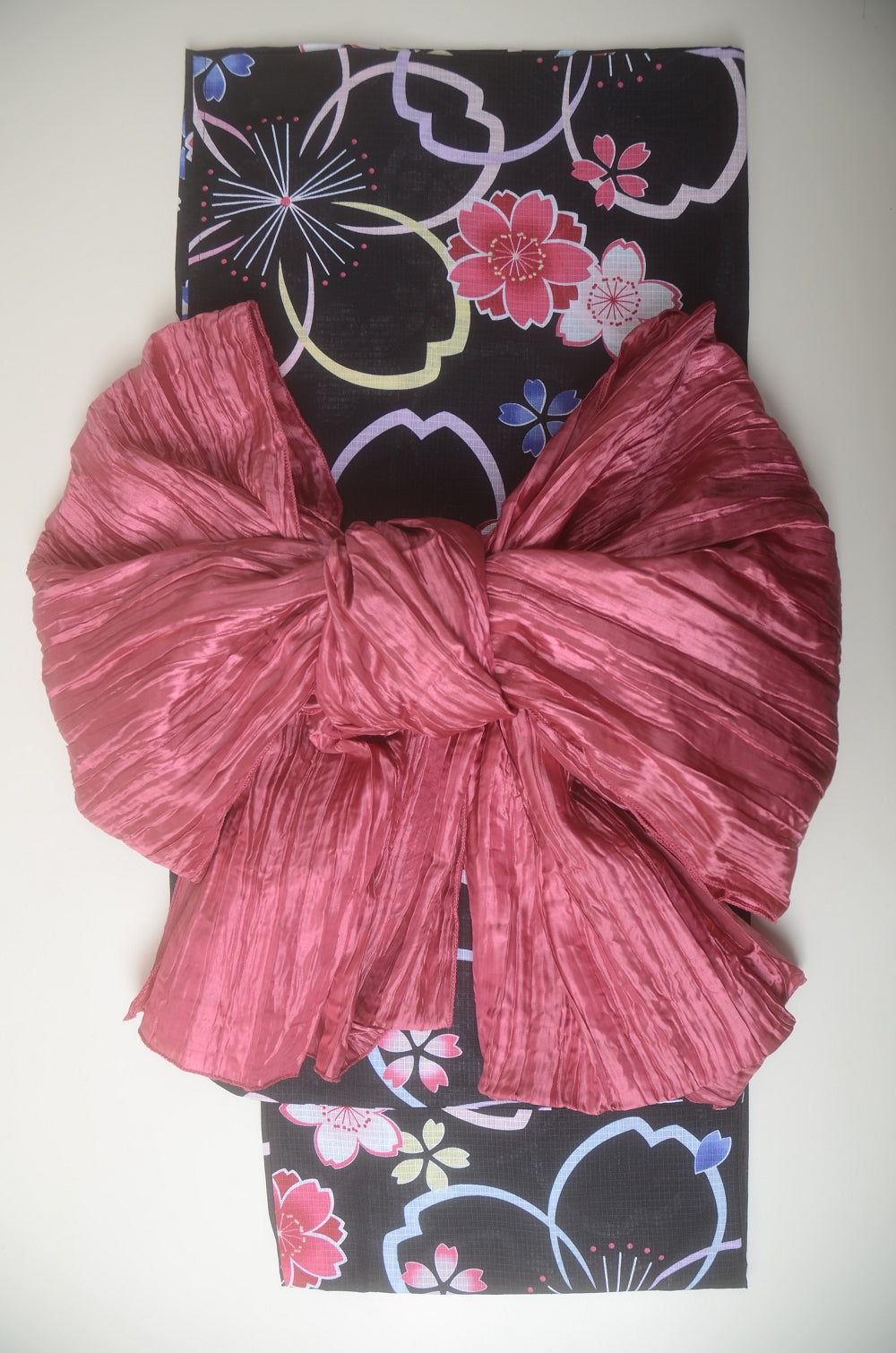 Girls yukata and obi belt set / GY #79 (9-10)