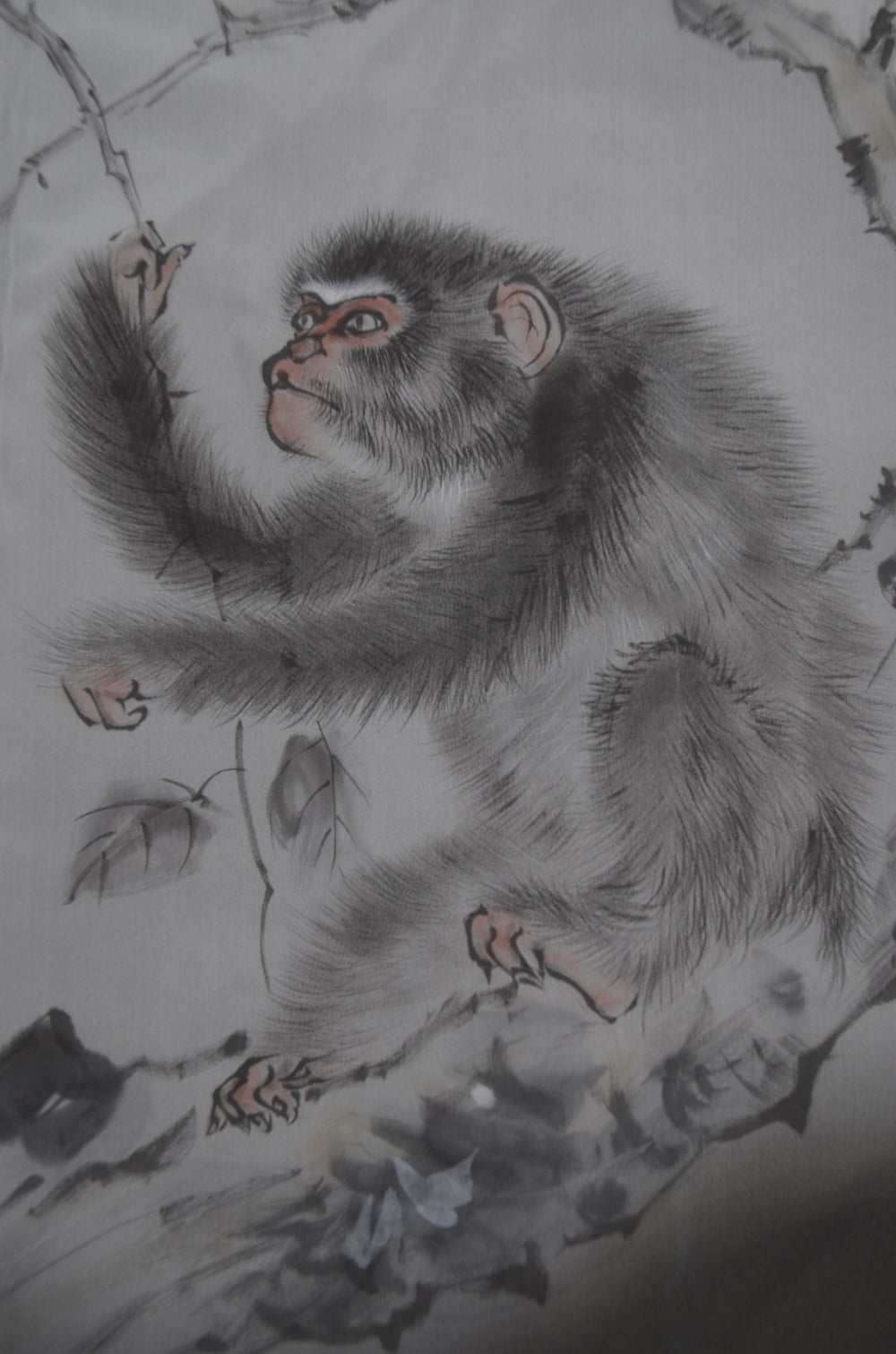 Men Undergarment / MU #1-037“Rare Men’s Juban – Monkey & Persimmon Design”