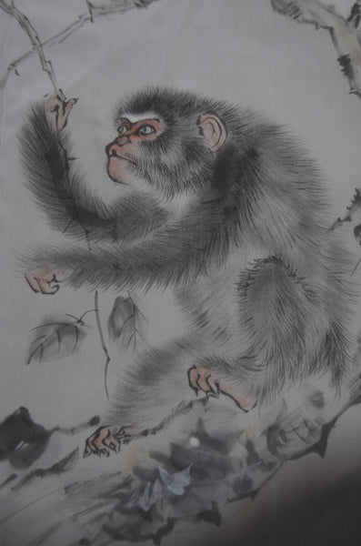 Men Undergarment / MU #1-037“Rare Men’s Juban – Monkey & Persimmon Design”