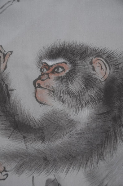 Men Undergarment / MU #1-037“Rare Men’s Juban – Monkey & Persimmon Design”