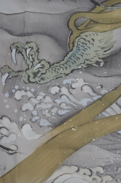 Men Undergarment / MU #1-050 Dragon Rising Through Clouds – Vintage Silk Juban for Men