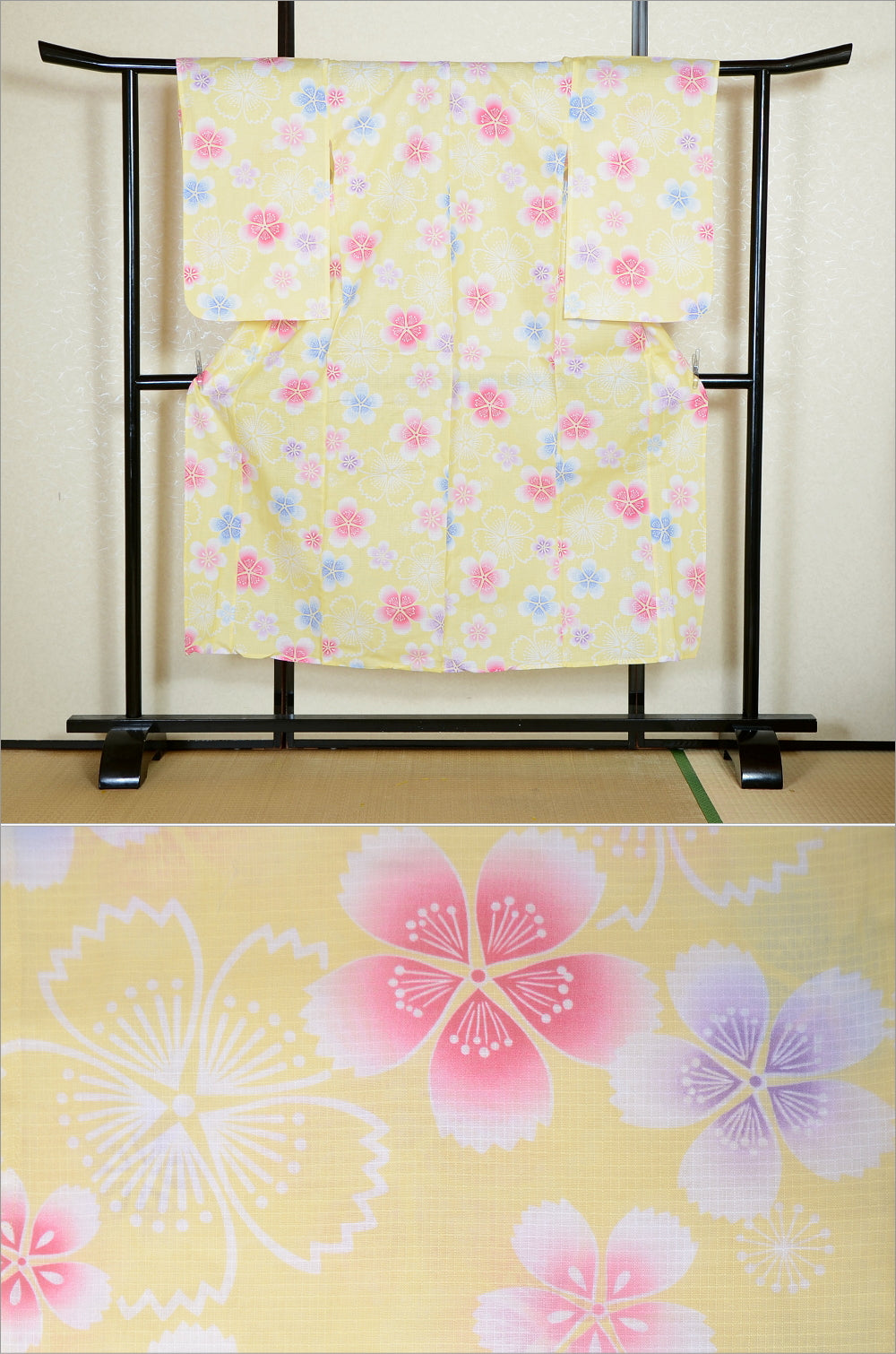 Girls yukata and obi belt set / GY #80 (13-14)