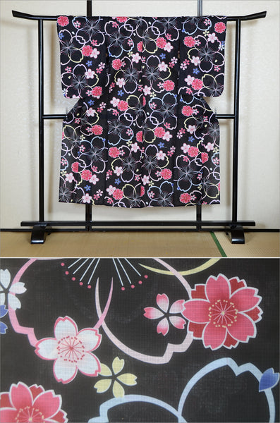 Girls yukata and obi belt set / GY #79 (13-14)